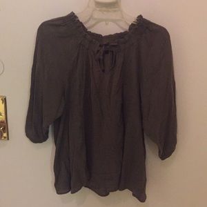 Green Peasant Top Express Size Small